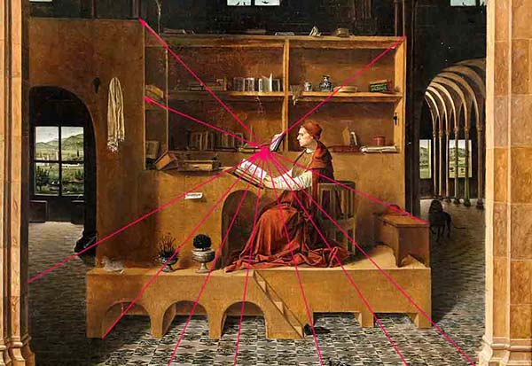La prospettiva nell'opera San Girolamo nello studio dipinto di Antonello da Messina