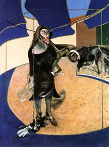 Isabel Rawsthorne standing in a street in soho, dipinto di Francis Bacon