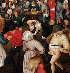 Danza nunziale all’aperto (particolare), dipinto di Pieter Brueghel il Giovane