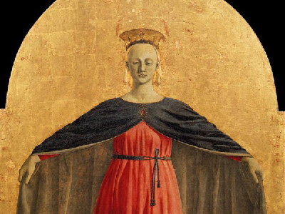 Madonna della misericordia - dipinto di Piero della Francesca - particolare