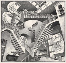 Relatività, litografia di Escher