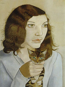 Girl with a kitten, dipinto di Lucian Freud