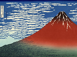 Fuji Rosso, silografia policroma di Katsushika Hokusai