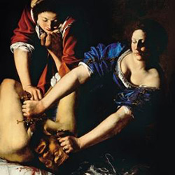 Giuditta che decapita Oloferne, dipinto di Artemisia Gentileschi, 1612-13