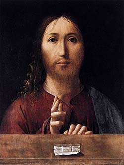 dipinto di Antonello da Messina - Salvator Mundi
