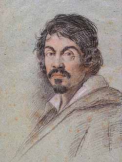 Ritratto del Caravaggio - dipinto di Ottavio Leoni