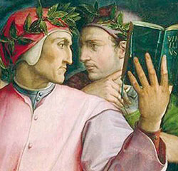 Particolare dipinto I sei poeti toscani di Giorgio Vasari