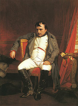 Dipinto di Delaroche dal titolo Napoleone a Fontainebleau del 1840