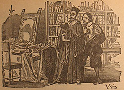 Illustrazione di Francesco Gonin raffigurante incontro Azzecca-garbugli e Renzo