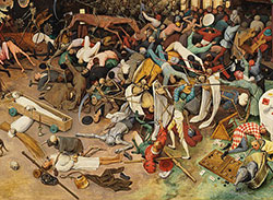 particolare dipinto di Bruegel, Il trionfo della morte