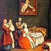 Il parrucchiere e la dama - dipinto di Pietro Longhi