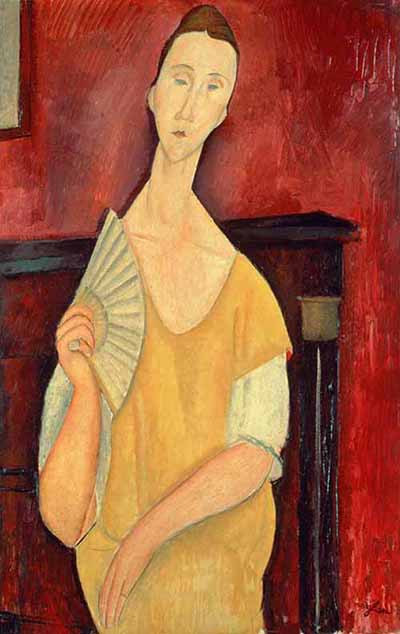 La femme á l’éventail dipinto di Amedeo Modigliani