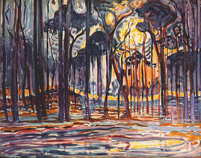 Bosco a Oele - Woods near Oele - dipinto di Piet Mondrian
