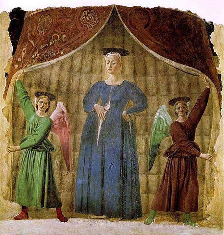 Madonna del parto affresco di Piero della francesca