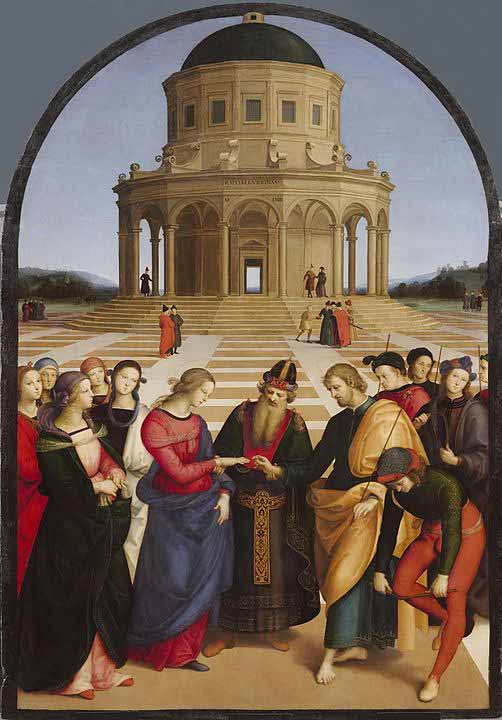 Lo sposalizio della Vergine dipinto di Raffaello