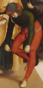 Sposalizio della Vergine - dipinto di Raffaello - particolare pretendente deluso