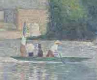 Particolare barchetta dei borghesi del dipinto Une baignade à Asnières