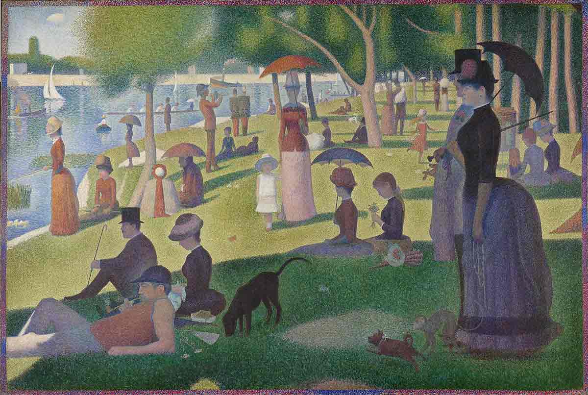 Un dimanche aprés-midi à l’Île de la Grande Jatte dipinto di Seurat