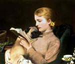 dipinto raffigurante donna che legge
