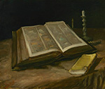 dipinto still life with bible di vincent van gogh