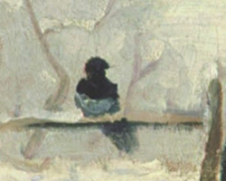 particolare dipinto di Monet raffigurante una gazza