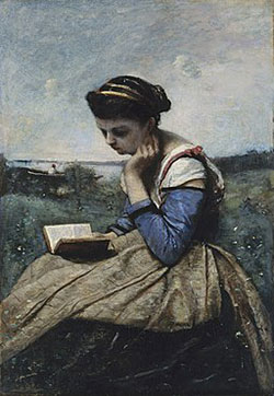 dipinto di Corot dal titolo donna che legge