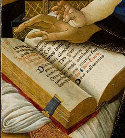 dipinto di Botticelli dal titolo Madonna del libro