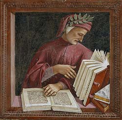 affresco di Luca Signorelli in cui è ritratto Dante