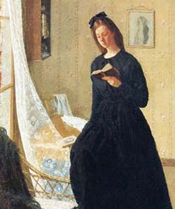 dipinto di John Gwen dal titolo Girl Reading at the Window 