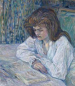 dipinto di Toulouse-Lautrec dal titolo La liseuse