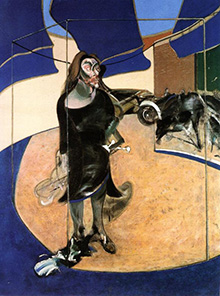 Isabel Rawsthorne standing in a street in soho, dipinto di Francis Bacon