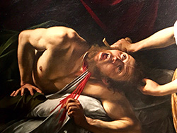 Particolare dipinto di Caravaggio: Giuditta e Oloferne, 1602 Particolare dipinto di Caravaggio: Giuditta e Oloferne, 1602