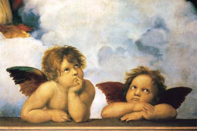 particolare dipinto di Raffaello dal titolo Madonna Sistina