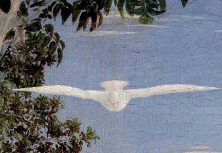 particolare dipinto di Piero della Francesca dal titolo Battesimo di Cristo