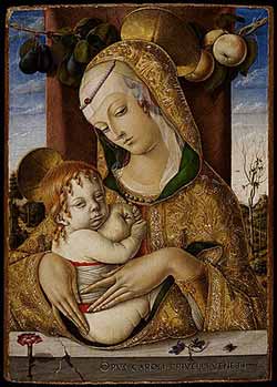Madonna col Bambino che regge una mela dipinto di Carlo Crivelli