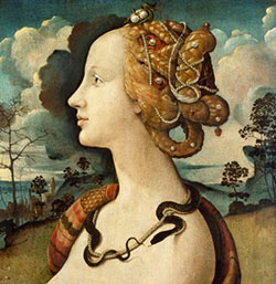 Particolare dipinto Ritratto di Simonetta Vespucci come Cleopatra di Piero di Cosimo - 1480 ca.