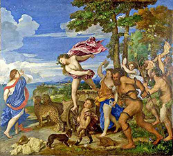 Bacco e Arianna, dipinto di Tiziano, 1520-1523