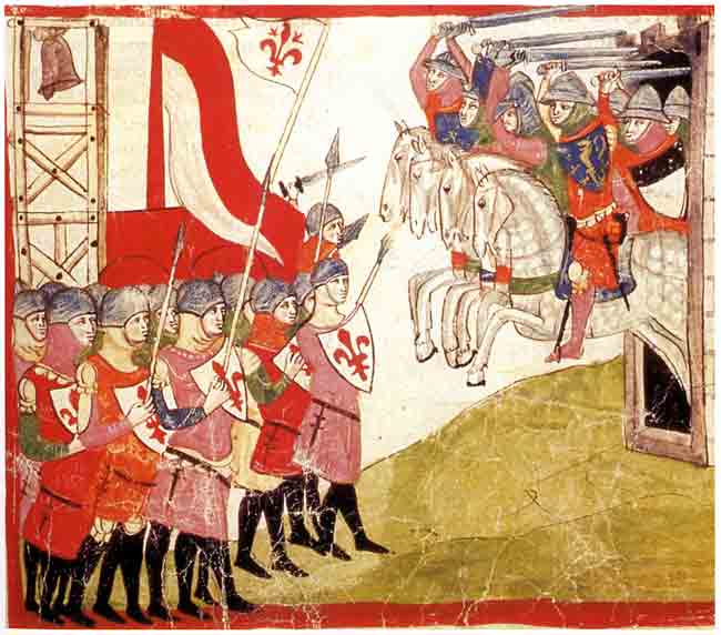 Immagine affresco Battaglia di Montaperti, di Pacino da Bonaguida – XIV sec. – 