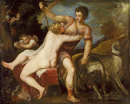Adone e Venere, dipinto di Tiziano del 1555
