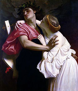 dipinto di Frederic Leighton  dal titolo Orfeo ed Euridice