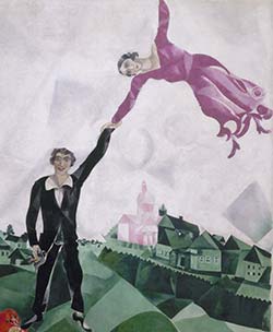 Dipinto di Chagall dal titolo Passeggiata