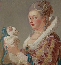 Donna con cane dipinto di Fragonard