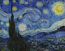 dipinto di Van Gogh dal titolo Notte stellata