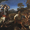 Olio su tela di Guercino raffigurante Erminia tra i pastori