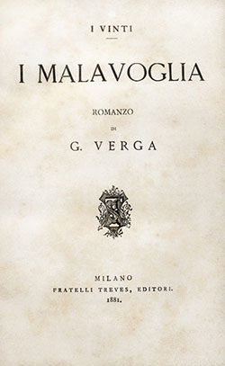 frontespizio romanzo I Malavoglia