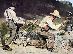 dipinto di Courbet: gli spaccapietre